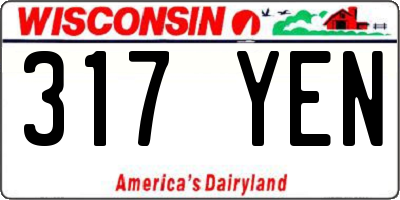 WI license plate 317YEN