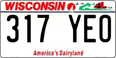 WI license plate 317YEO