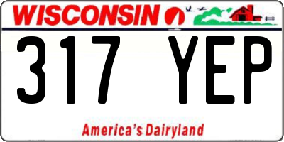 WI license plate 317YEP