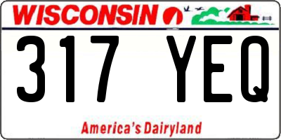 WI license plate 317YEQ