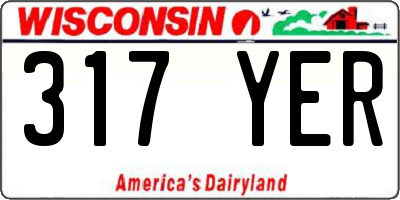 WI license plate 317YER