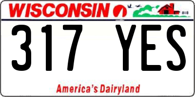 WI license plate 317YES
