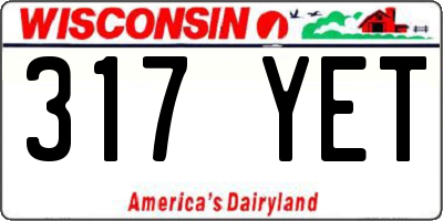 WI license plate 317YET