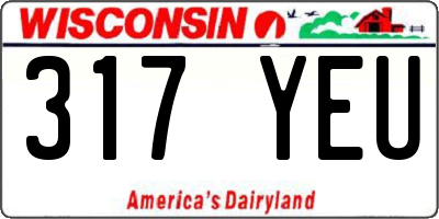WI license plate 317YEU