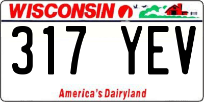 WI license plate 317YEV