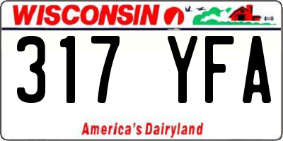 WI license plate 317YFA