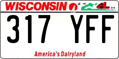 WI license plate 317YFF