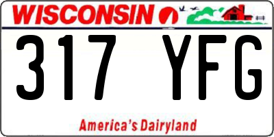 WI license plate 317YFG
