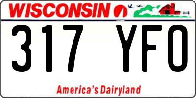 WI license plate 317YFO
