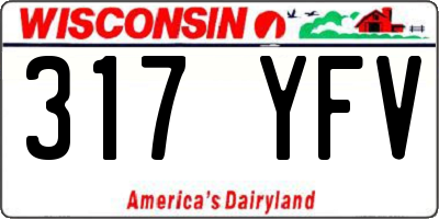WI license plate 317YFV