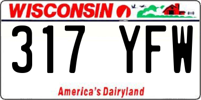 WI license plate 317YFW