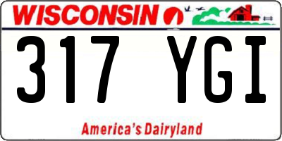 WI license plate 317YGI
