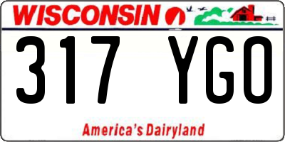 WI license plate 317YGO