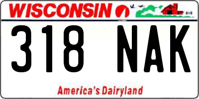 WI license plate 318NAK