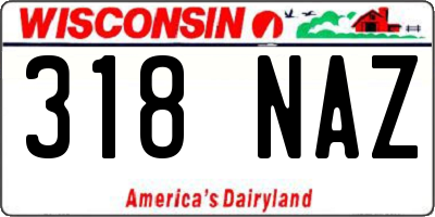 WI license plate 318NAZ