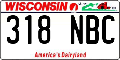 WI license plate 318NBC