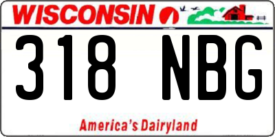 WI license plate 318NBG