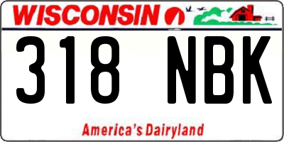 WI license plate 318NBK