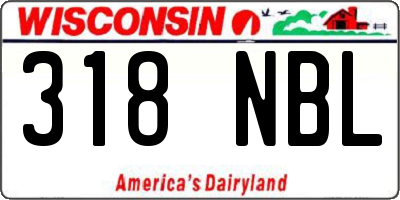 WI license plate 318NBL