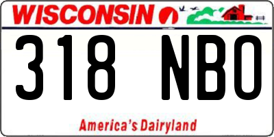 WI license plate 318NBO
