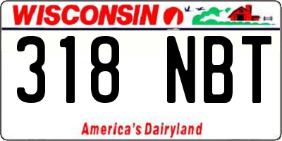 WI license plate 318NBT