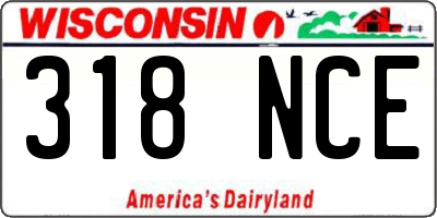 WI license plate 318NCE