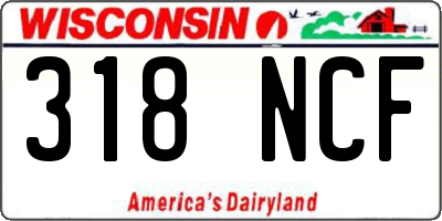 WI license plate 318NCF
