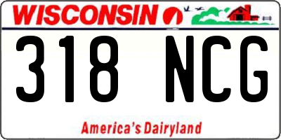 WI license plate 318NCG