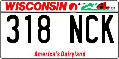 WI license plate 318NCK
