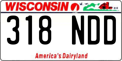 WI license plate 318NDD