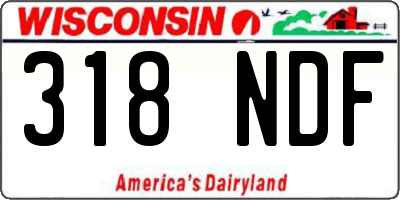 WI license plate 318NDF