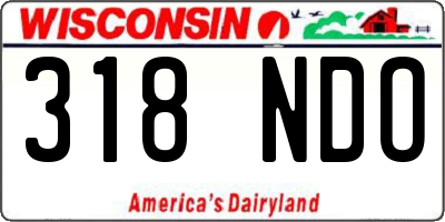 WI license plate 318NDO