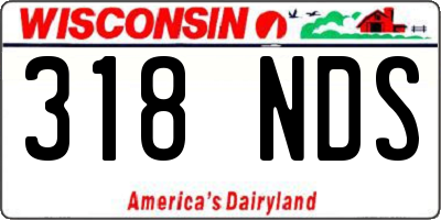 WI license plate 318NDS