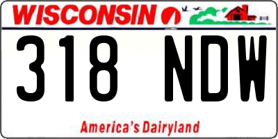 WI license plate 318NDW