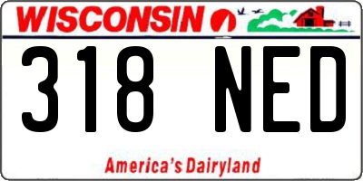 WI license plate 318NED