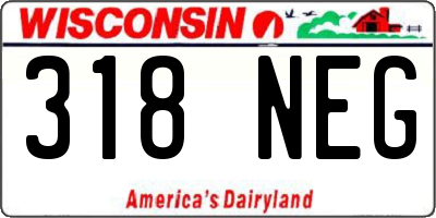 WI license plate 318NEG