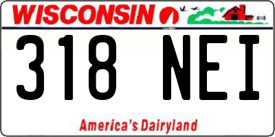 WI license plate 318NEI