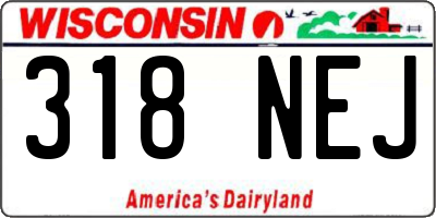 WI license plate 318NEJ