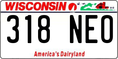WI license plate 318NEO