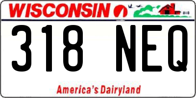 WI license plate 318NEQ