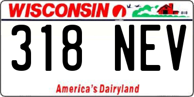 WI license plate 318NEV