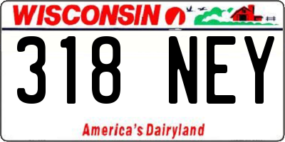 WI license plate 318NEY