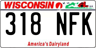 WI license plate 318NFK