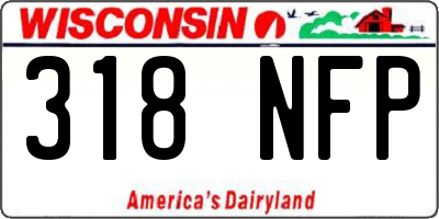 WI license plate 318NFP