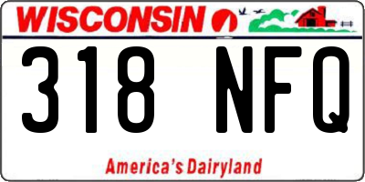 WI license plate 318NFQ