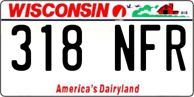 WI license plate 318NFR