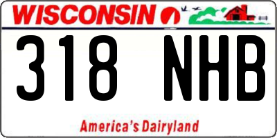 WI license plate 318NHB