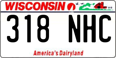 WI license plate 318NHC