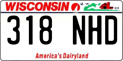 WI license plate 318NHD