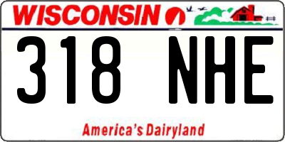 WI license plate 318NHE